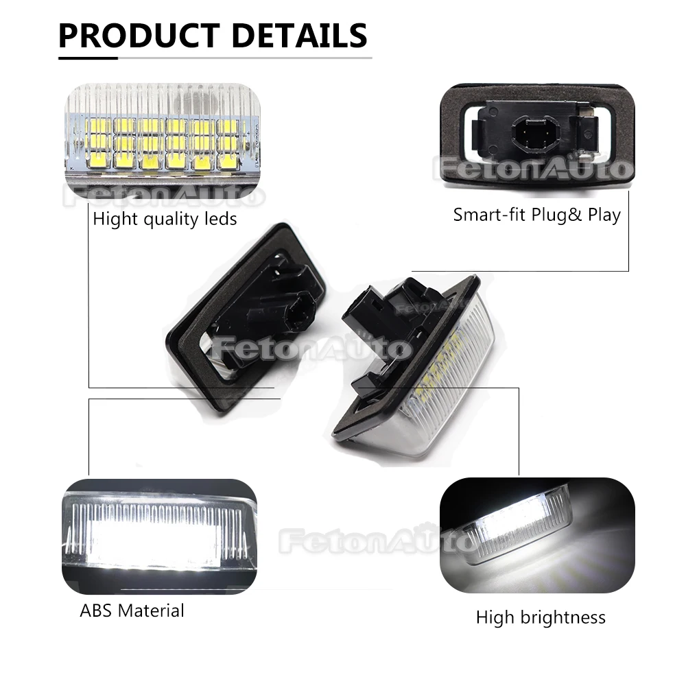 2Pcs for Toyota Alphard Wish Noah/Voxy Estima Caldina Corolla Majesta Starlet Previa Celica Raum LED License Plate Light