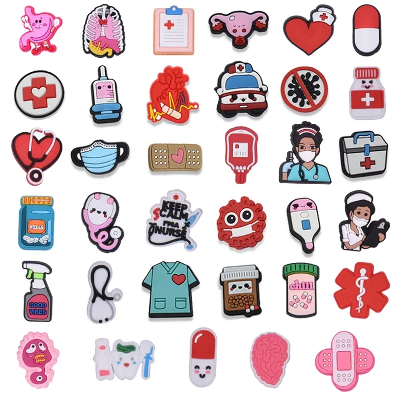 1 Stücke Heißer Verkauf Arzt Krankenschwester Schuh Charms Zubehör für Jungen Mädchen Kinder Frauen Teenager Weihnachten Geburtstag Party Favors Geschenke