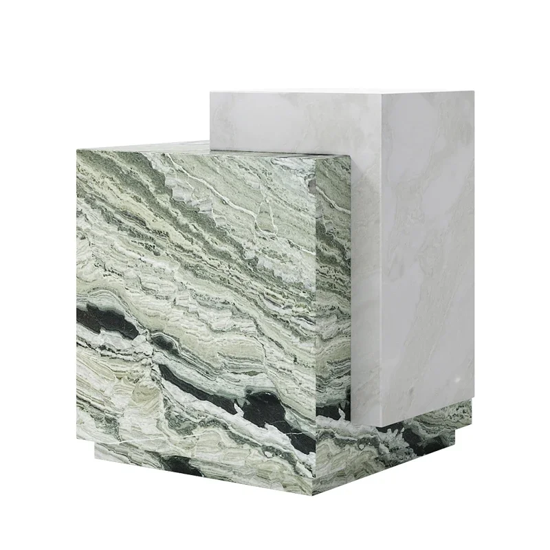 

Italian Minimalist Light Luxury Natural Marble Side Table Modern Minimalist Living Room Creative Corner Table