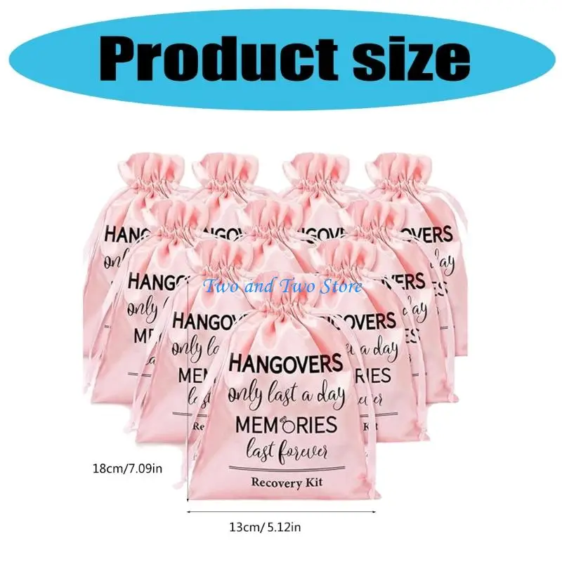 HX6F 10 Uds. Bolsas regalo con cordón satinado, recuperación para resacas fiesta boda, bolsas embalaje para