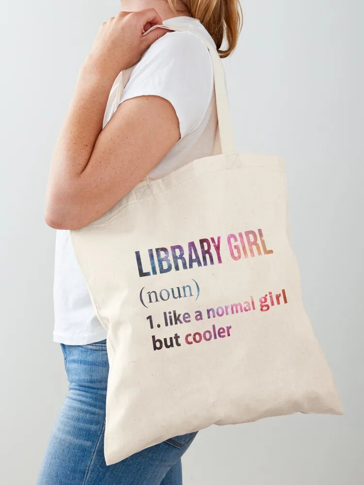 Library Girl like a normal Girl but cooler galaxy Tote Bag large tote bag Big bag Canvas