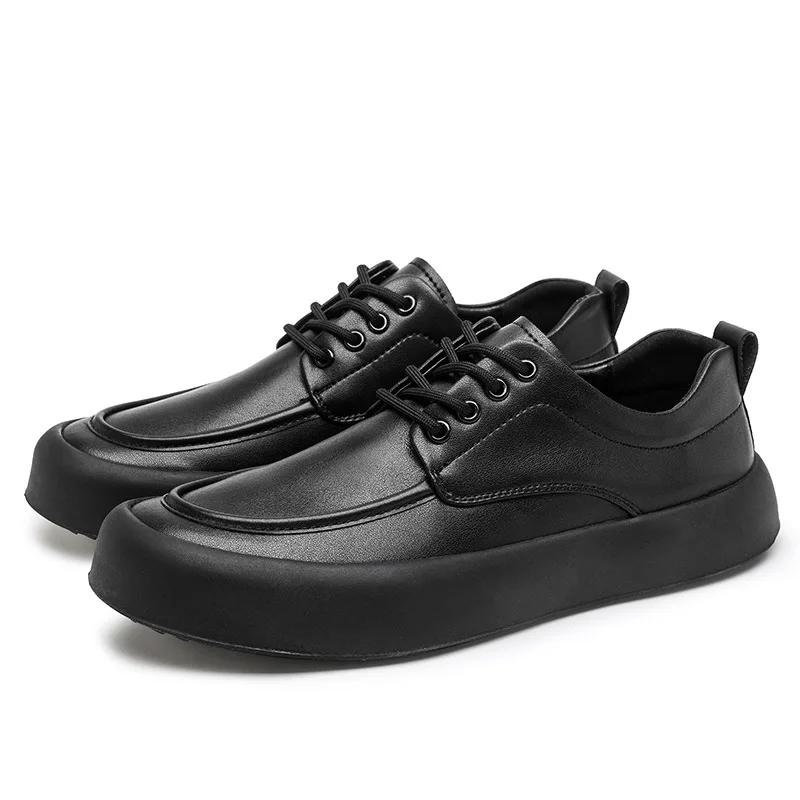 

Новые мужские повседневные туфли из натуральной кожи, лаконичные кеды на плоской подошве, стильные уличные кроссовки на шнуровке