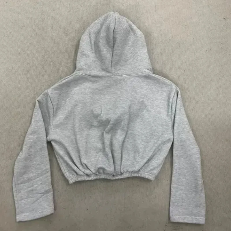 Moda Temperamento Personalità Casual Versatile DeepV Felpa con cappuccio da donna Harajuku Solido Semplice Colletto altalena Felpa con cappuccio a maniche lunghe