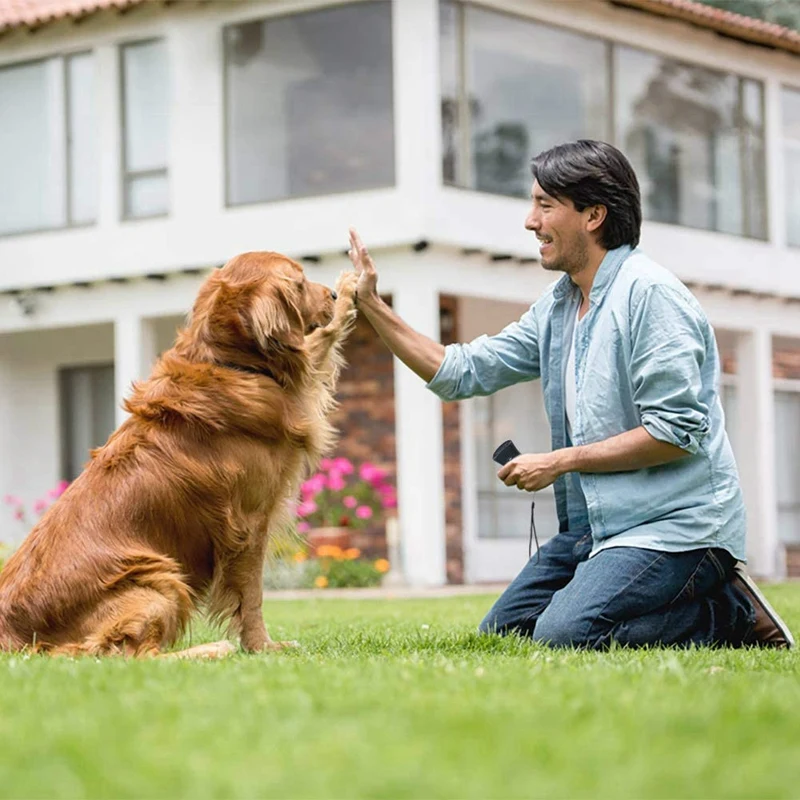 Ultrasonic Bark Stopper Portable Bark Stopper Handheld Dog Repeller With LED Light Battery Powered