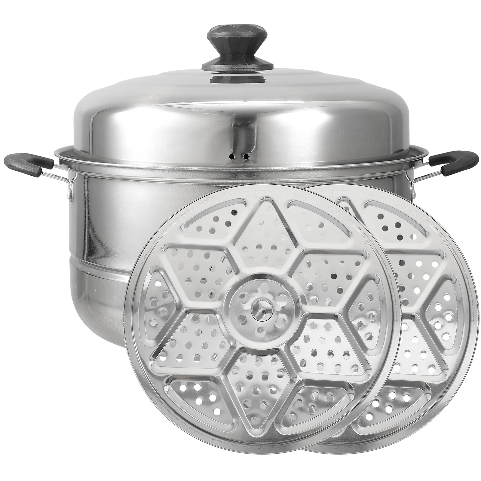 

Stainless Steel Steamer Steaming Pot Food Double-layered Stockpot Tamale Convenient Kitchen Tools