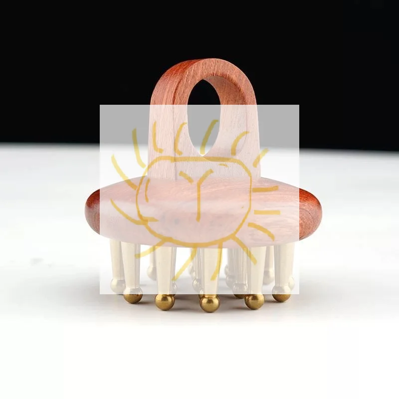 

Массажная расческа для головы, меридианы из меди, сандалового дерева, расческа для меридианов с мелкими зубьями, игольная щетка для массажа кожи головы Гуаша, расслабляющий массажер для тела