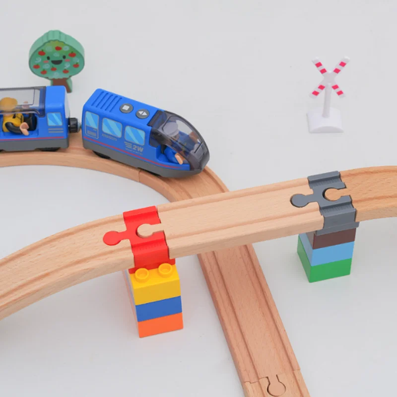 5/10pcs Universal Wooden Tracks Connectors Accessories Big Size Blocks Connection Adapters fit for Brand Train Tracks