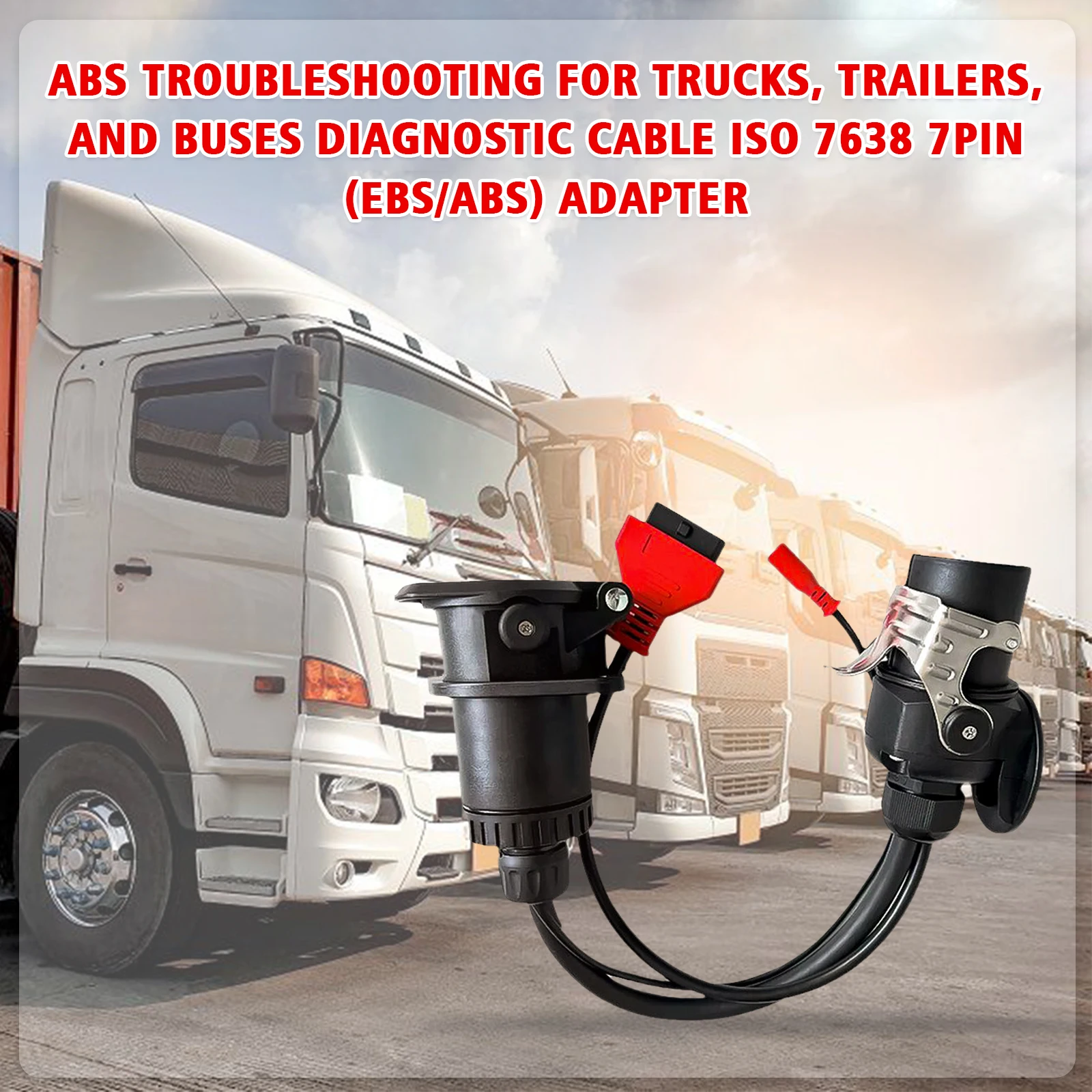 Truck EBS ISO 7638 OBD2 Trailer Diagnostic Adapter Cable for Bosch ,for Autel, for Autocom and Many Other Truck Vehicles