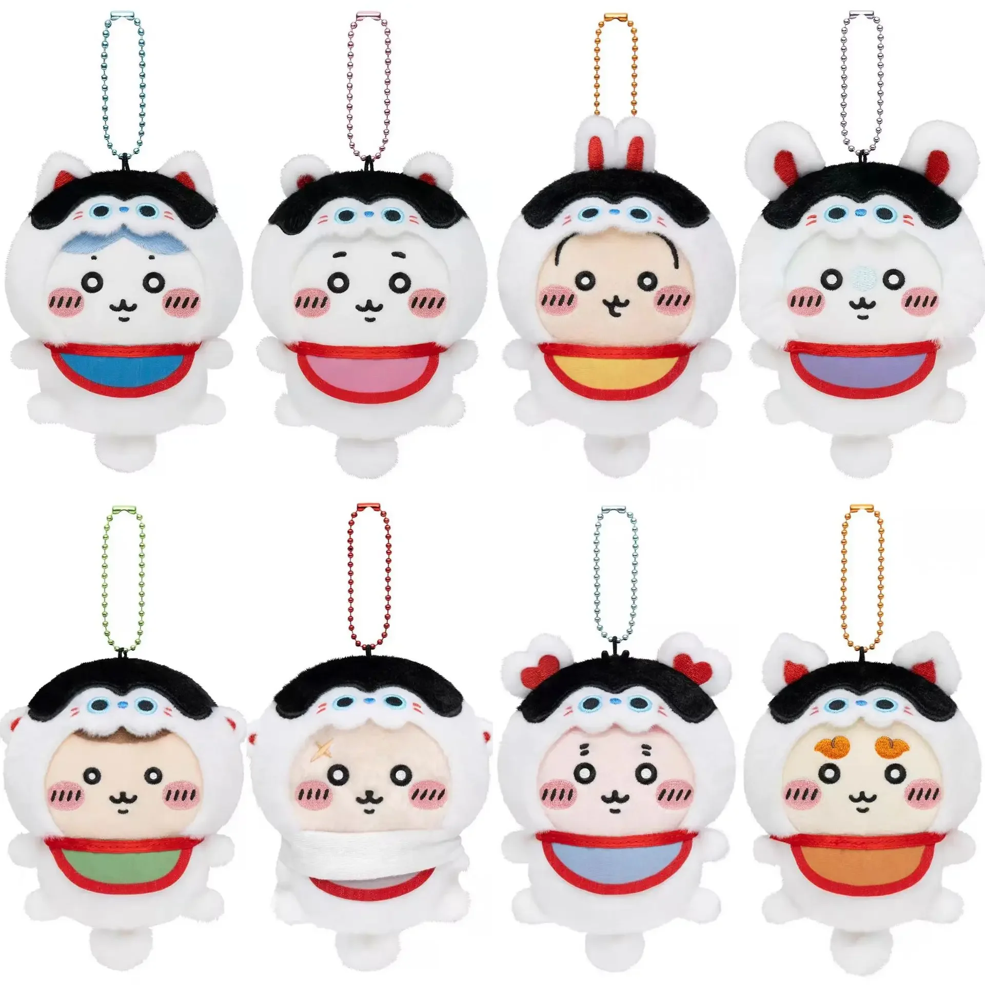 Llavero de peluche Kawaii Jiyi Lucky Cat, bonito colgante de personaje Kawagoe Maneki-neko, suave y relleno, para fans