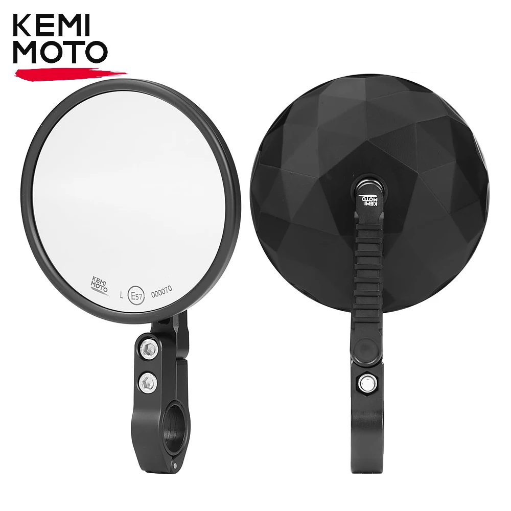 

Universal Motorcycle Bar End Mirrors Aluminum 360° Adjustable Rear View Side Mirrors for 7/8" Handlebars for Scooter ATV E-bike
