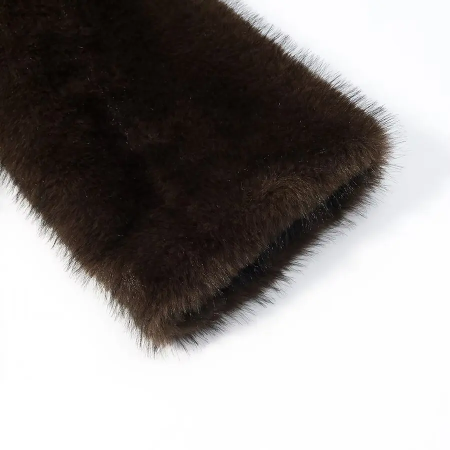 Nowa kolekcja zimowa 2025: europejska i amerykańska moda, osobowość, temperament, prosty, swobodny, futrzany płaszcz.