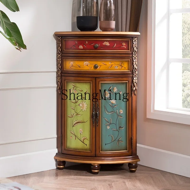 

FG entrance cabinet corner locker solid wood paint corner locker