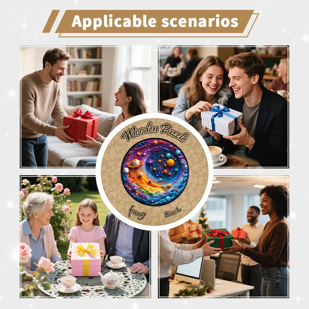 Space Planet Wooden Puzzle for Adults & Families | Irregular Shapes | Premium Family Game & Gift