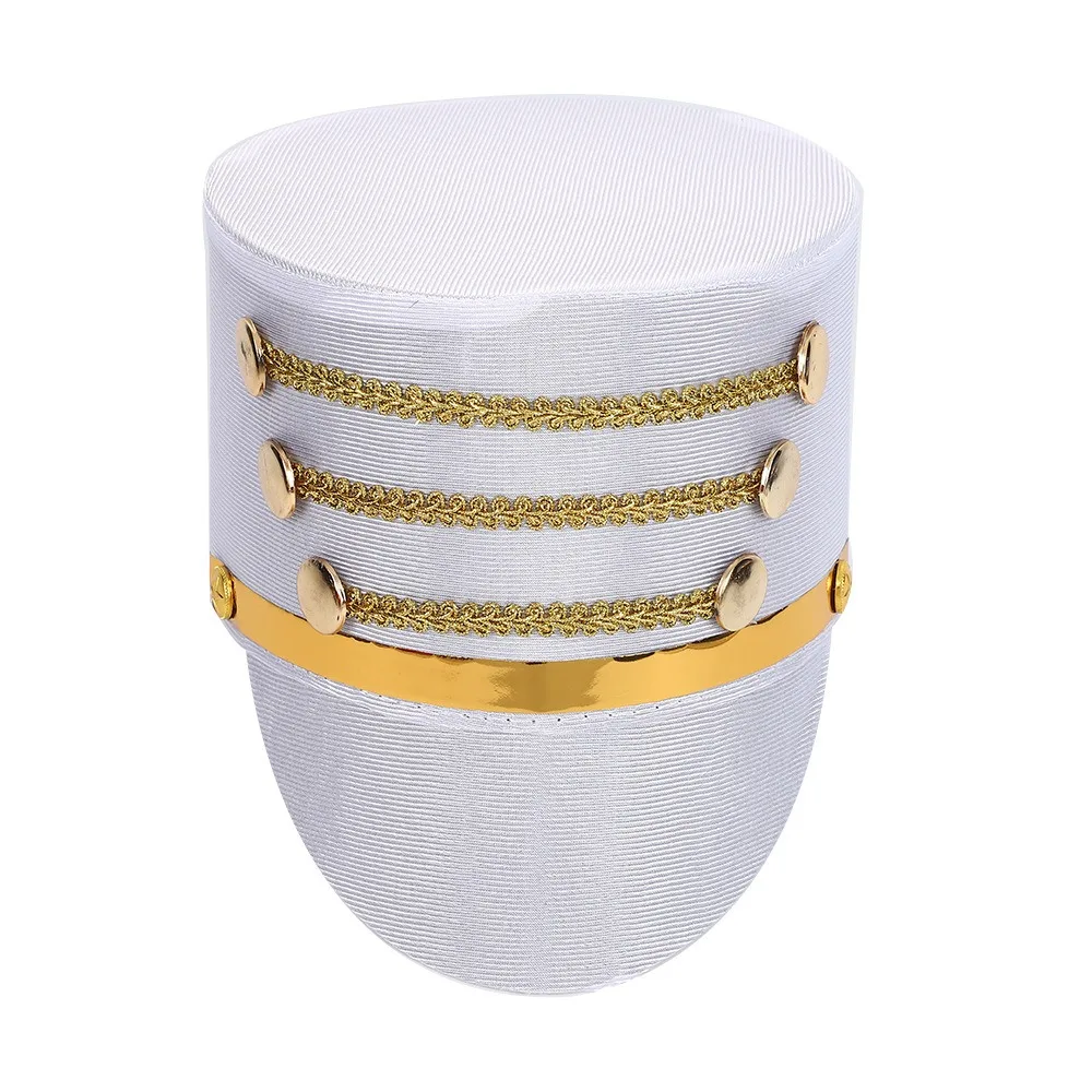 Wide Brim Hat-nutcrackers Gold Trim Strips Breathable Drum Major Master Hats Cosplay Show Marching Band Hat