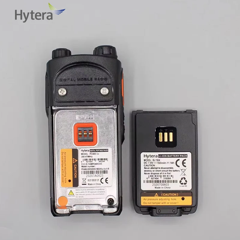 HYTERA-walkie-talkie de largo alcance, Radio Digital bidireccional con teclado completo, PD485, PD482, Pseudo Trunk, para seguridad, 2 piezas