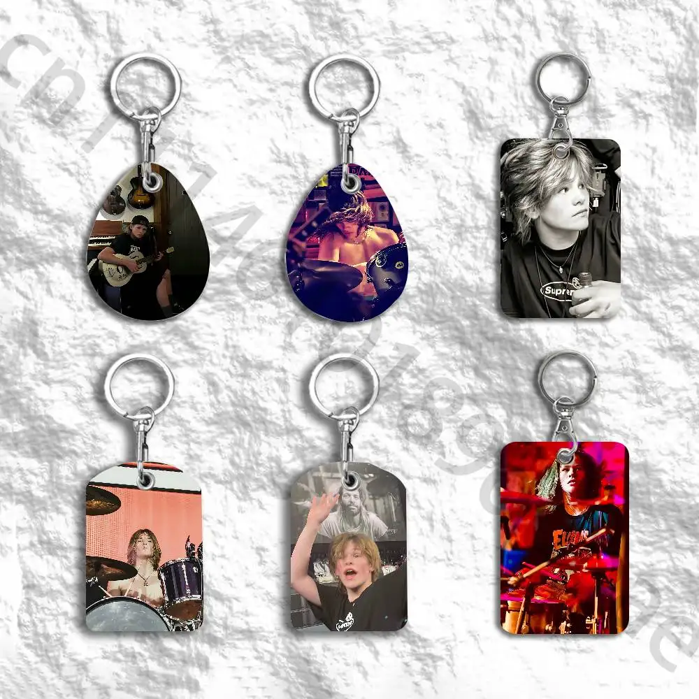 S-Shane Hawkins Protective Printed Leather Card Case Metal Keychain for Bank Credit Bus Subway ID Cards