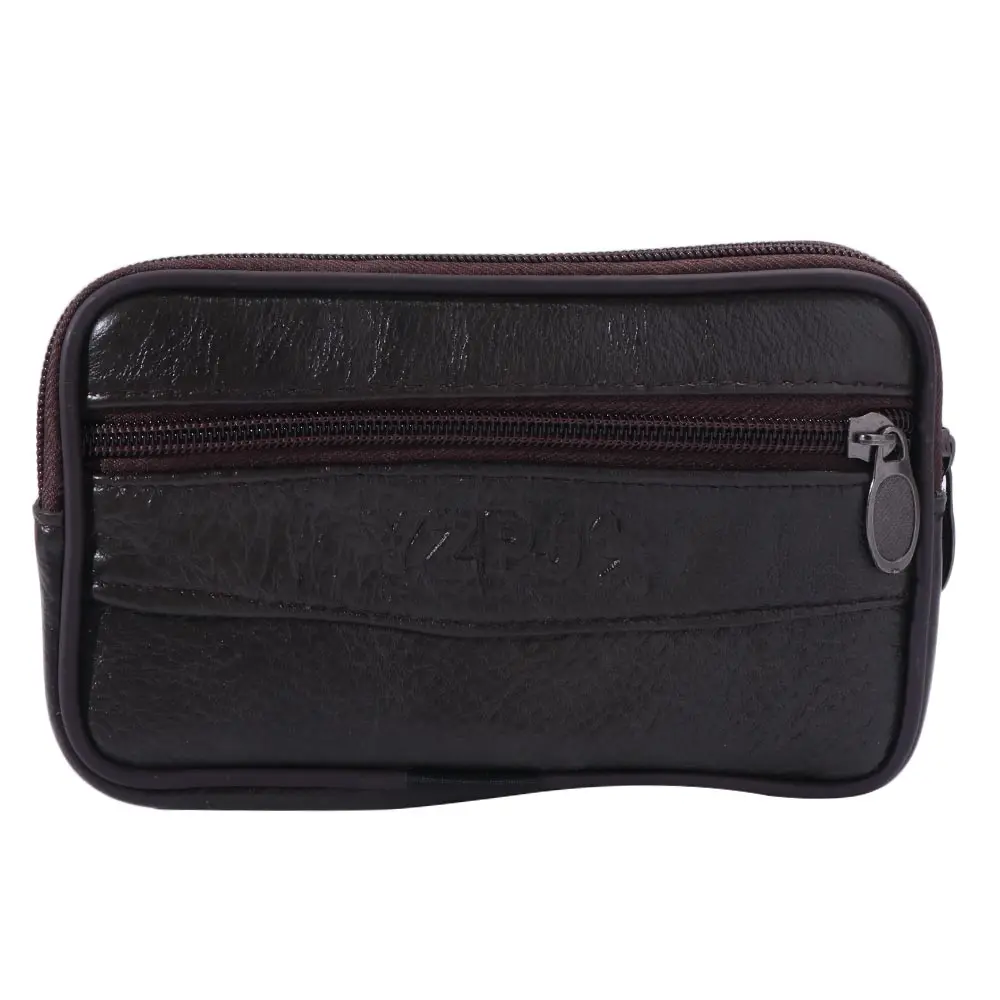 Hip Bags Genuine Leather Multi-function Travel Cash Card Holder Purse Wear Belt Pocket Men Waist Pack Belt Bags Coin Waist Bag