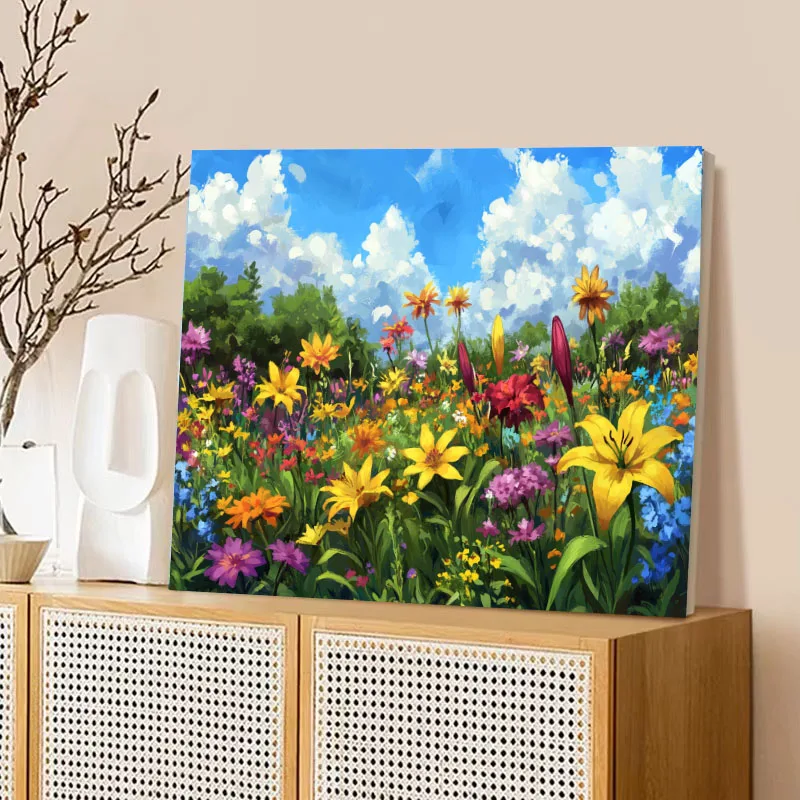 

Картина по номерам цветы DIY ручная роспись маслом холст раскраска уникальный подарок украшение дома