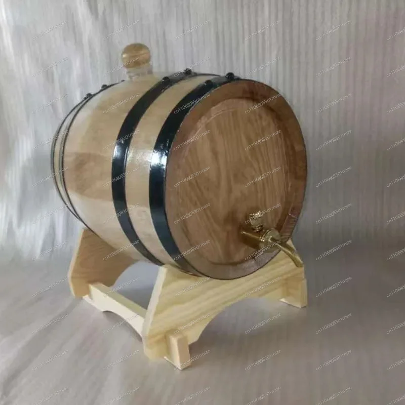 Wholesale Oak Barrel for Baijiu Beer and Wine with Pine Liner Household Decorative Storage Barrel