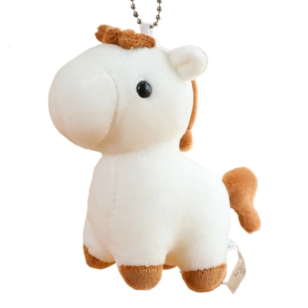 

Funny Cartoon Pony Pendant Steed Mascot Chinese New Year Gift Animal 11cm Horse Keychain Car Decoration