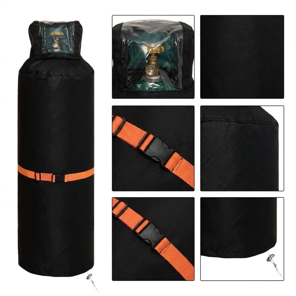 Propane Tank Cover for Outdoor Grills Featuring Waterproof Oxford Material and Adjustable Straps to Prevent Displacement by Wind