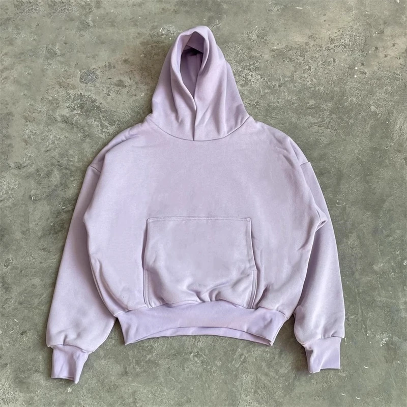 

New Kanye 2020 Campaign Hooded Tops Sweatshirt Streetwear Oversize Vintage Double Layer Fabric Pullover Fashion Hoodies For Men