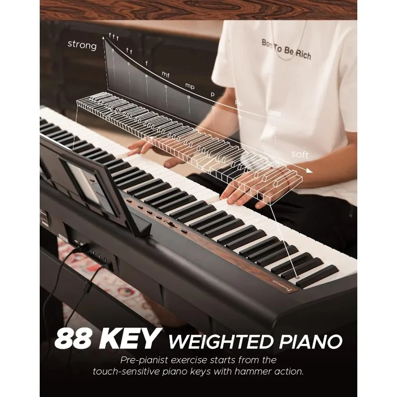 Digital Piano,88 Key Weighted Keyboard with Hammer Action,2x30W Speakers,200 Rhythms,238 Tones, Electric Piano Keyboard