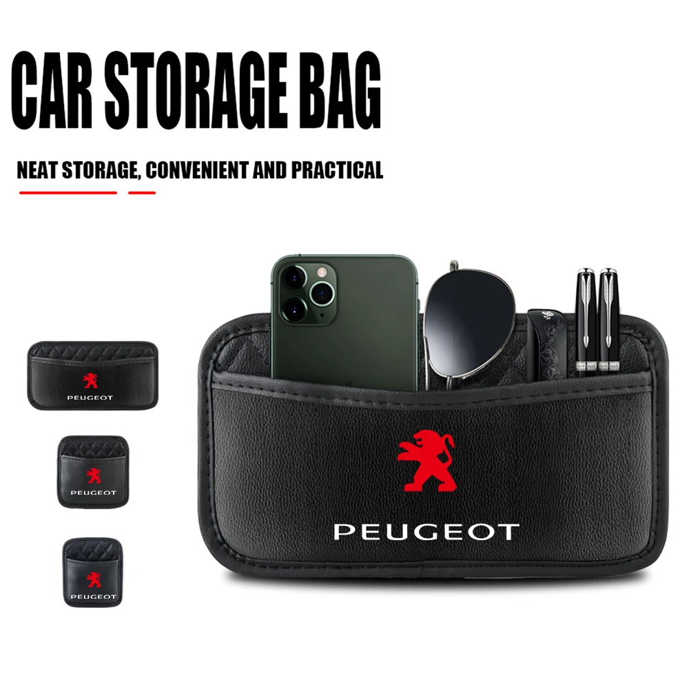 1pcs Car Storage Bag Auto Seat Back Storage Pockets For PEUGEOT 107 206 207 208 307 308 2008 3008 4008 5008 GT 108 301 T9 406 J9