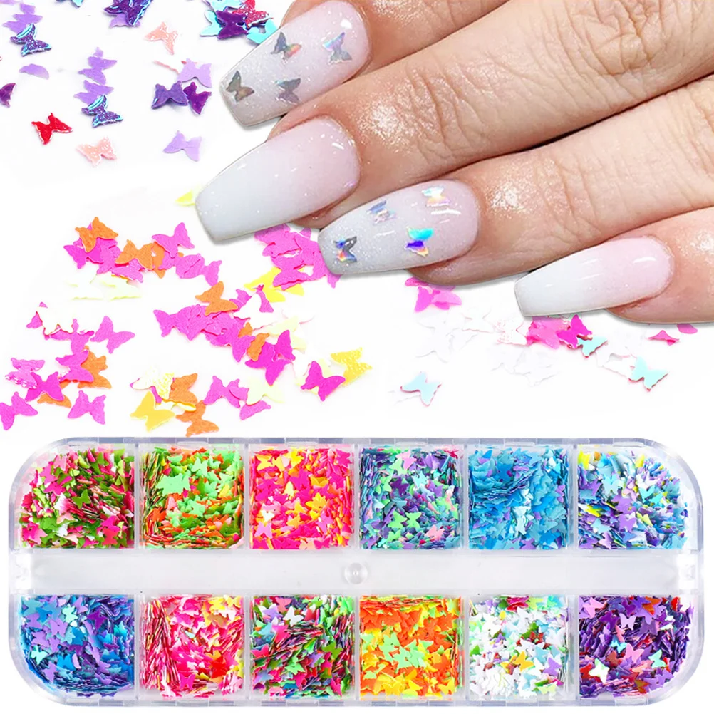 12 色アートスパンコールキラキラグリッタースパンコールマニキュア装飾用 1 ボックスネイルスパンコールマニキュアスパンコールネイルデザインツール
