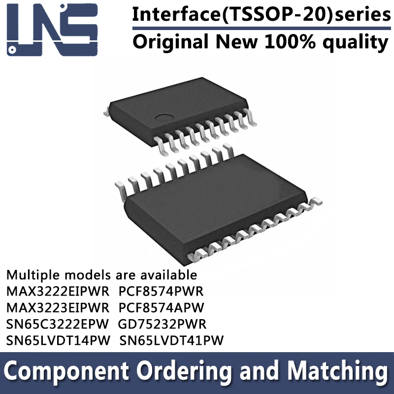 1PCS PCF8574APW PCF8574PWR MAX3222EIPWR MAX3223EIPWR SN65C3222EPW SN65LVDT14PW SN65LVDT41PW TSSOP-20 Interface