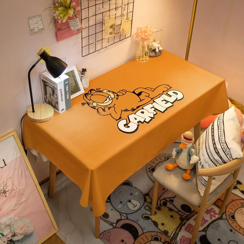 

Cartoon Garfielded PU Tablecloth Kawaii Garfields Cat Printed Waterproof Oil Proof Dinning Table Cloth Kid Desk Party Tablecloth