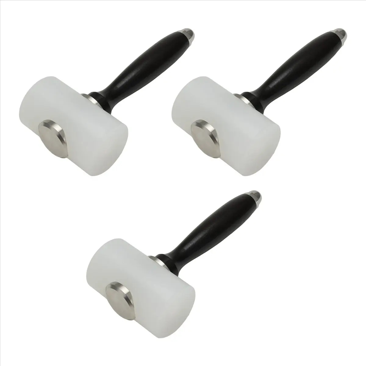 Leather Carve Hammer Nylon Hammers Mallet Wood Handle for Leathercraft Punch Printing Percussion DIY Tool 3 Pieces