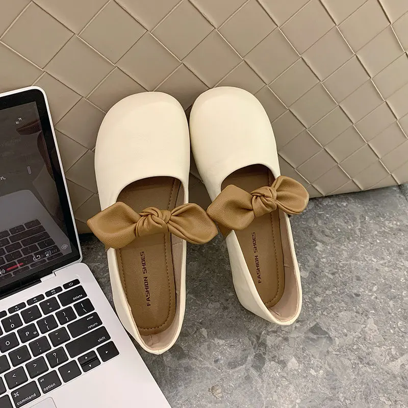 Bow-Knot Shoes Woman Comfortable And Elegant Female Footwear Slip-on Butterfly New Summer Moccasin Dress Slip On Mary Janes