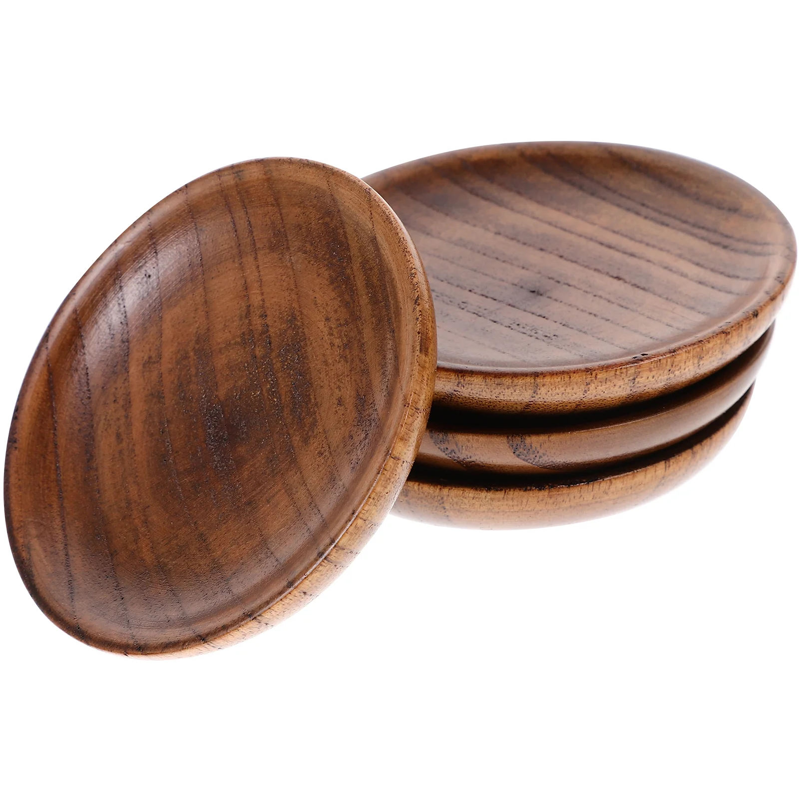 

4 Pcs Seasoned Butterfly Sauce Dish Round Shape Bowl Shaped Candy Dishes for Dipping Bowls Mini Wooden Small Flatware