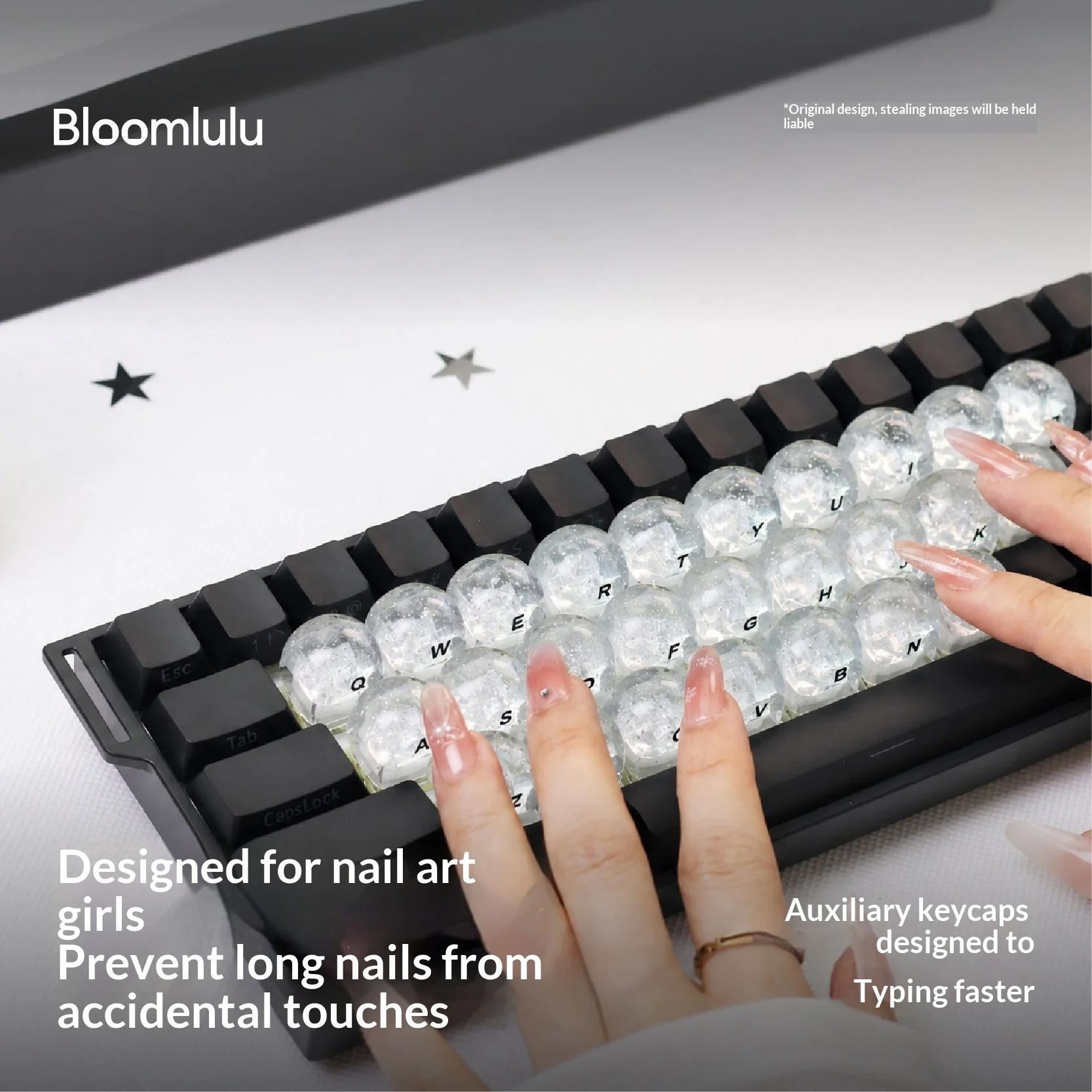 Nail Art Keycaps Starry Sky Theme Keycap Nail typing artifact  for MX Switch Gaming/Office Keyboard Esports Accessories Gifts