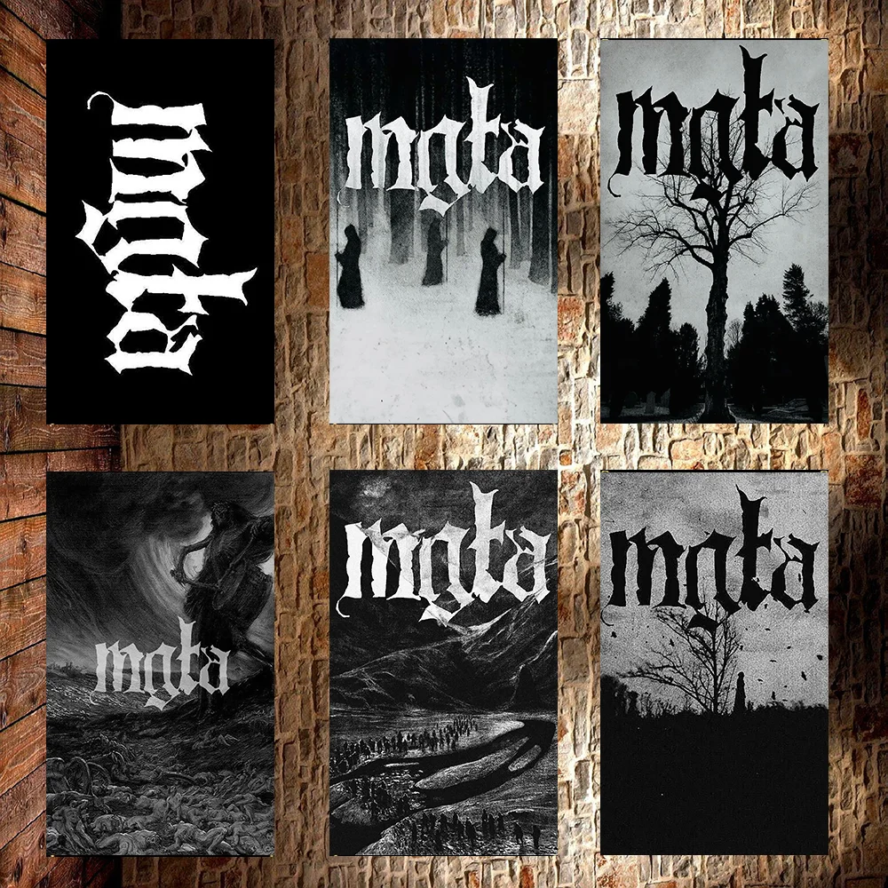 3x5fts Black Rock Band Flag M-MGLA Applicable To Garage Or Outdoor For Decoration