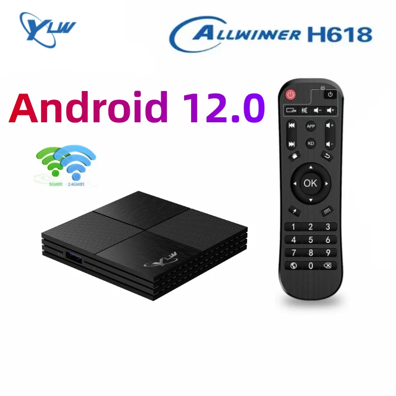 

2023 YLW Allwinner H618 Smart TV Box Android 12.0 4G 64GB 4K Wifi BT Media player 4GB 32GB TV BOX Android12 Set top box 2GB 16GB