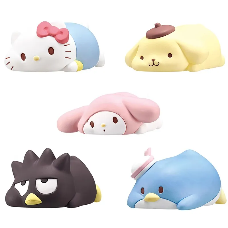 TAKARA TOMY Cute Lying Series PomPomPurin MyMelody Hello Kitty Action Figure Doll Toys Gifts for Kids Lovely Capsule Toys