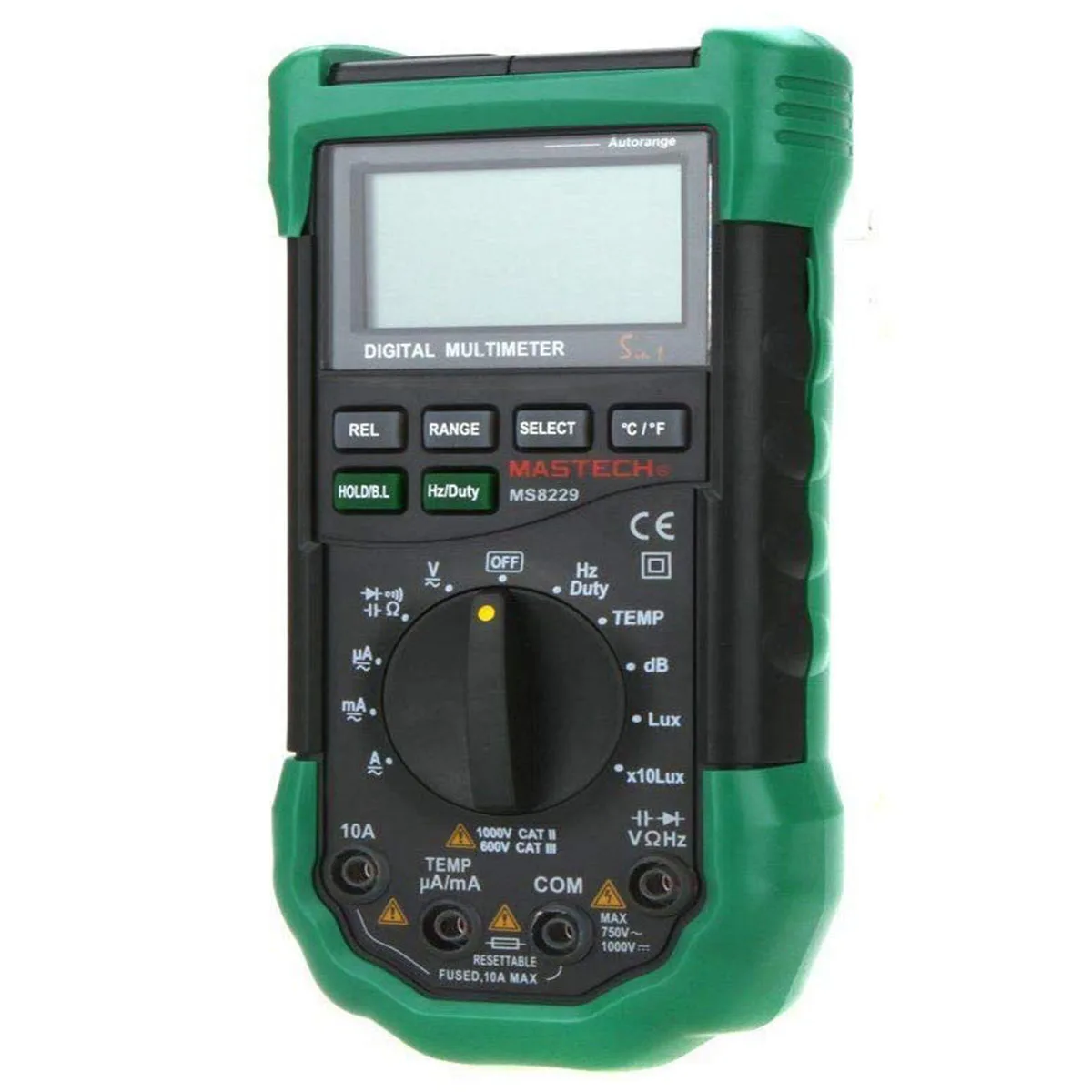 MASTECH MS8229 Auto Range DMM Digital Multimeters Temperature & Humidity Light Lux Sound Level Meter