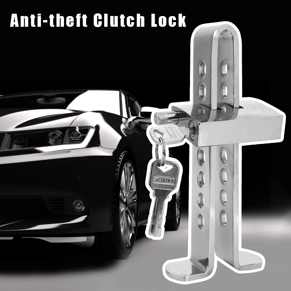 Steel Stainless Throttle Accelerator Security Anti-Theft Tool Auto Brake Pedal Lock Car Clutch Lock