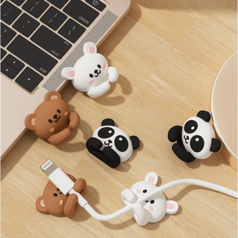 1pcs cute desktop multi-functional cable winder, suitable for fixing mouse cables/headphone cables, nail-free storage tool, used for table and drawer storage, cable management, compact storage rack, wire holder, multi-functional hook