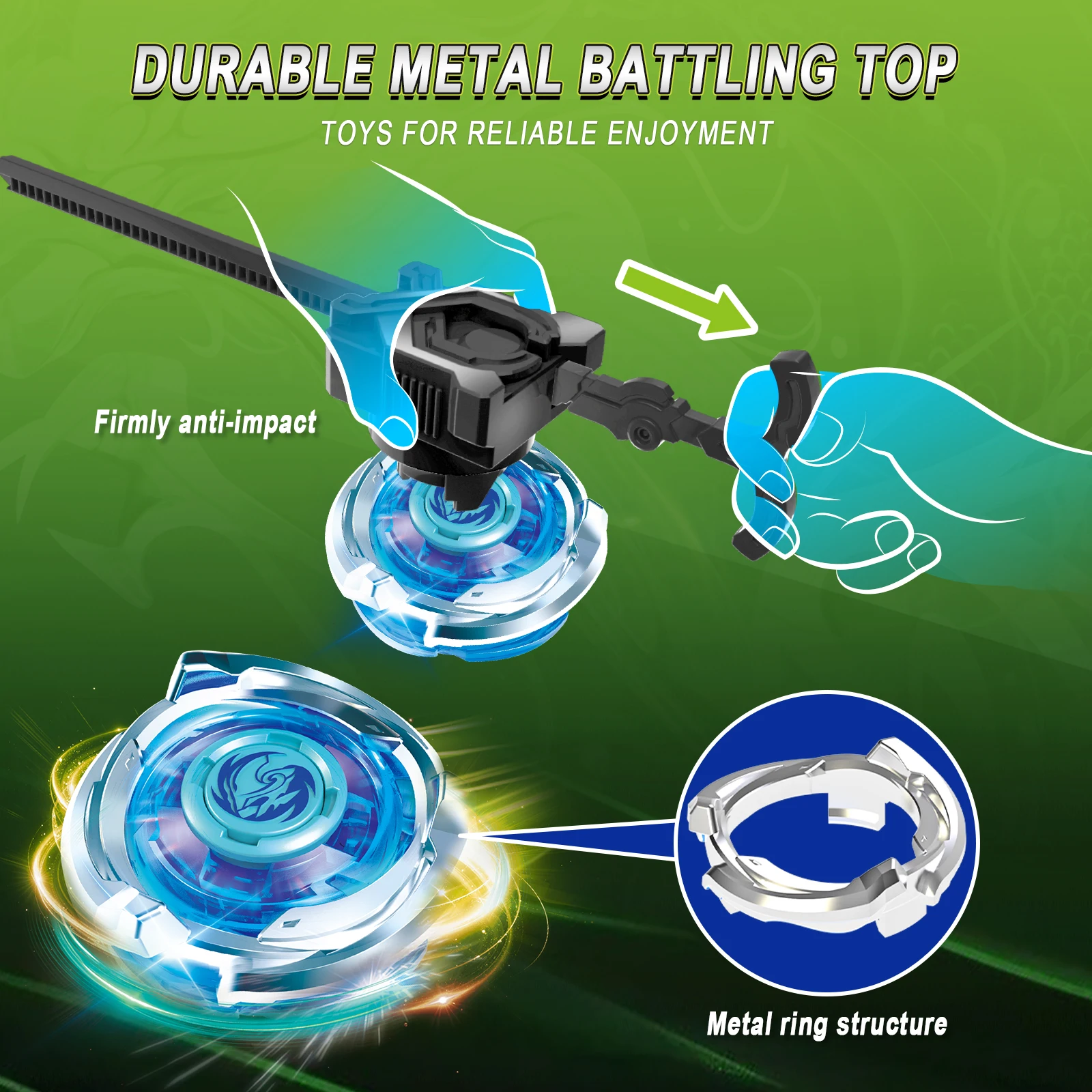INFINITY NADO S7 Battle Toys Spinning Tops with Rack Launcher for Kids,Balannce Type Metal Battle Set Toys for Kids, Battle Toys