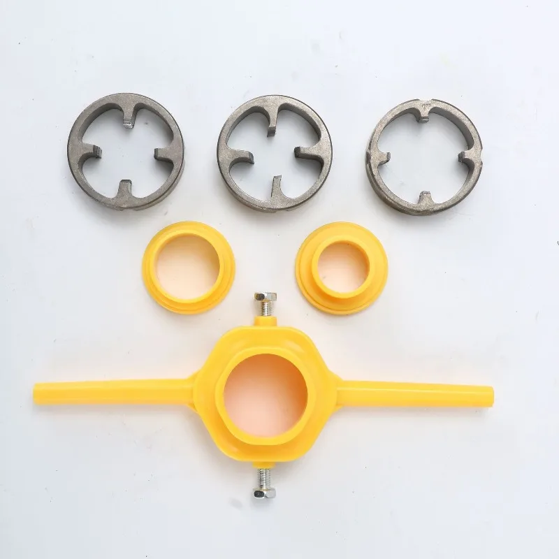 Six Piece PVC NPT Threading Tool Set Water Pipe Threader Tap Bit Wrench Kit For Quarter Inch Three Eighths Inch Half Inch Pipes