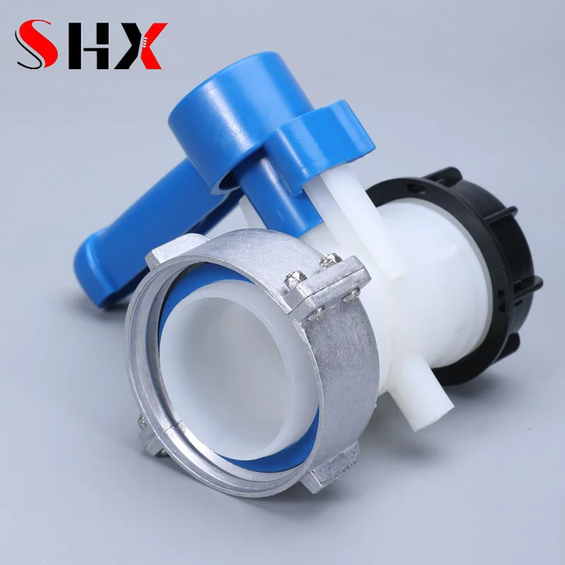 1 Pcs Thicken Plastic DN50 Butterfly Valve IBC Tank Switch Practical Tools Garden Household Connector Adapter Pipes