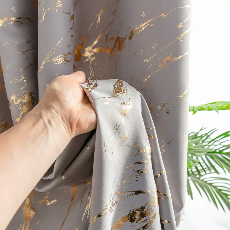 New Post-modern Curtains for Living Dining Room Bedroom Hot Gold Expensive Blackout Light Luxury Room Decoration Simple