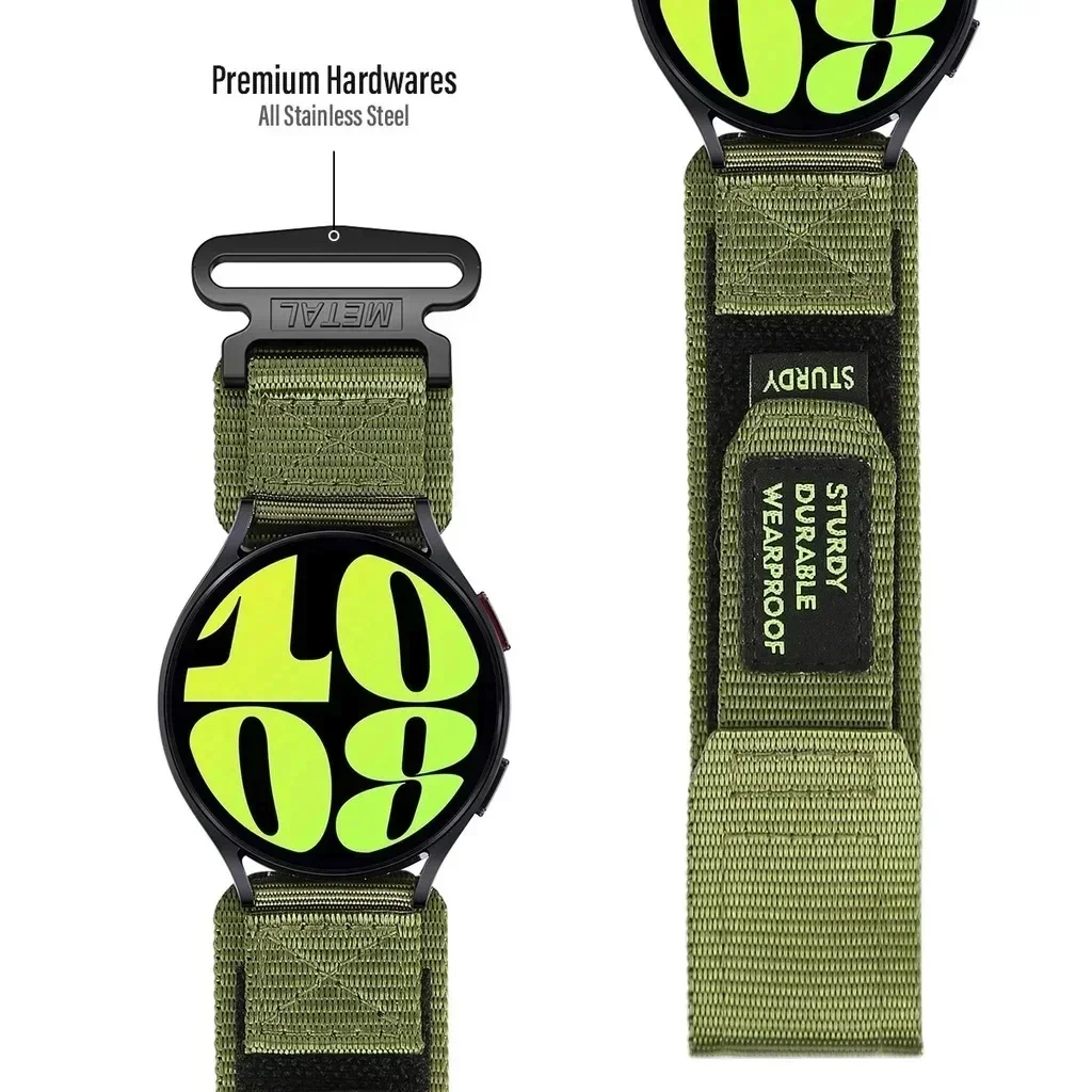 Quick Fit Nylon Strap for Samsung Galaxy 7/6/5/4 40mm 44mm No Gaps Bracelet for Watch 6 4 Classic 43 47mm 42 46mm 5Pro 45mm Band