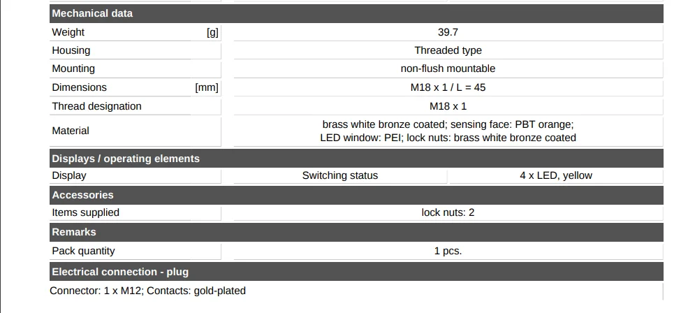 IGS237 IGB3012-BPKG/US-104 inductieve sensor