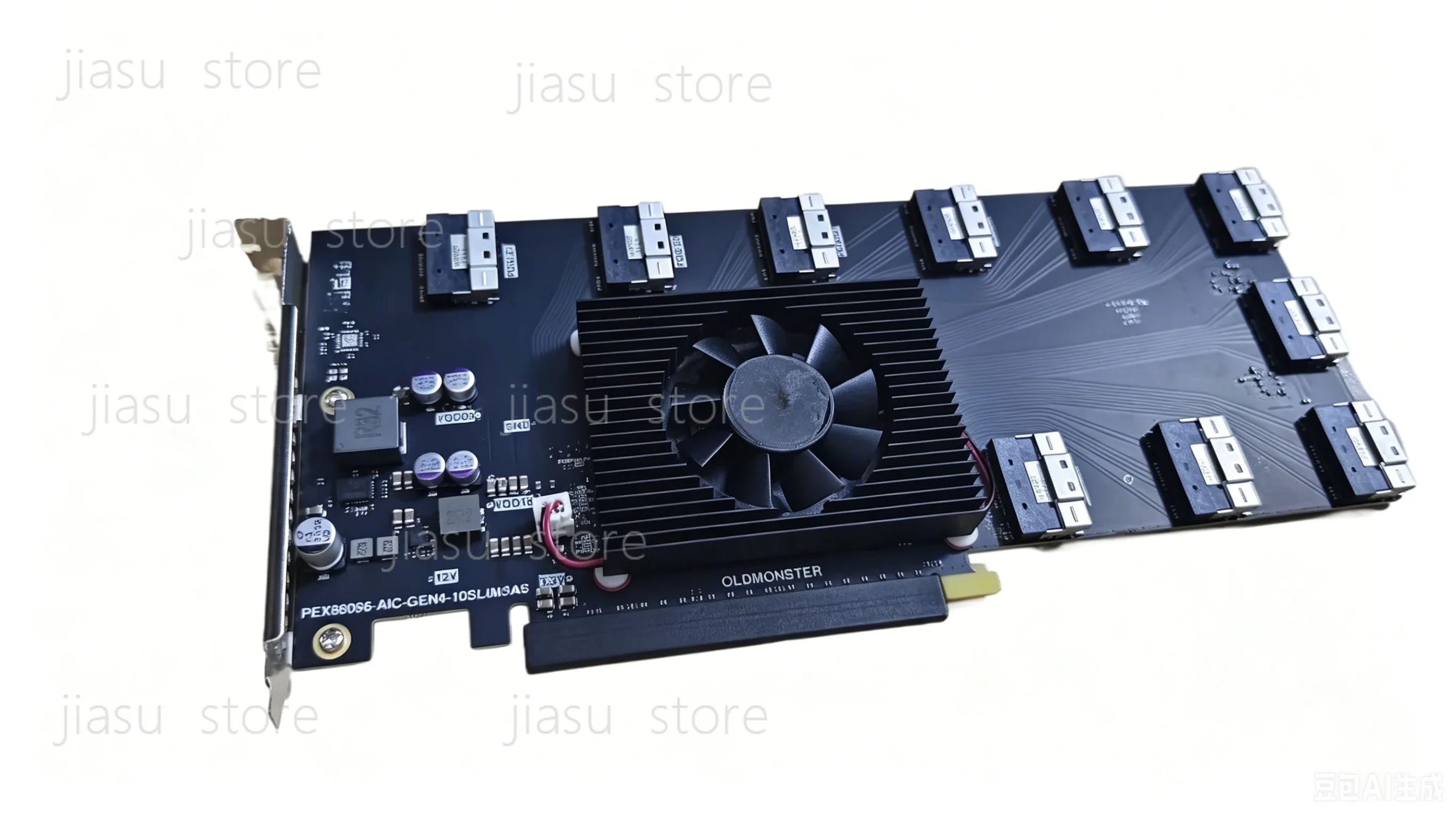 PLX88096 PCIe 4.0 Expansion Card 10-Port SFF-8654 SlimSAS Bifurcation Card No Driver Required