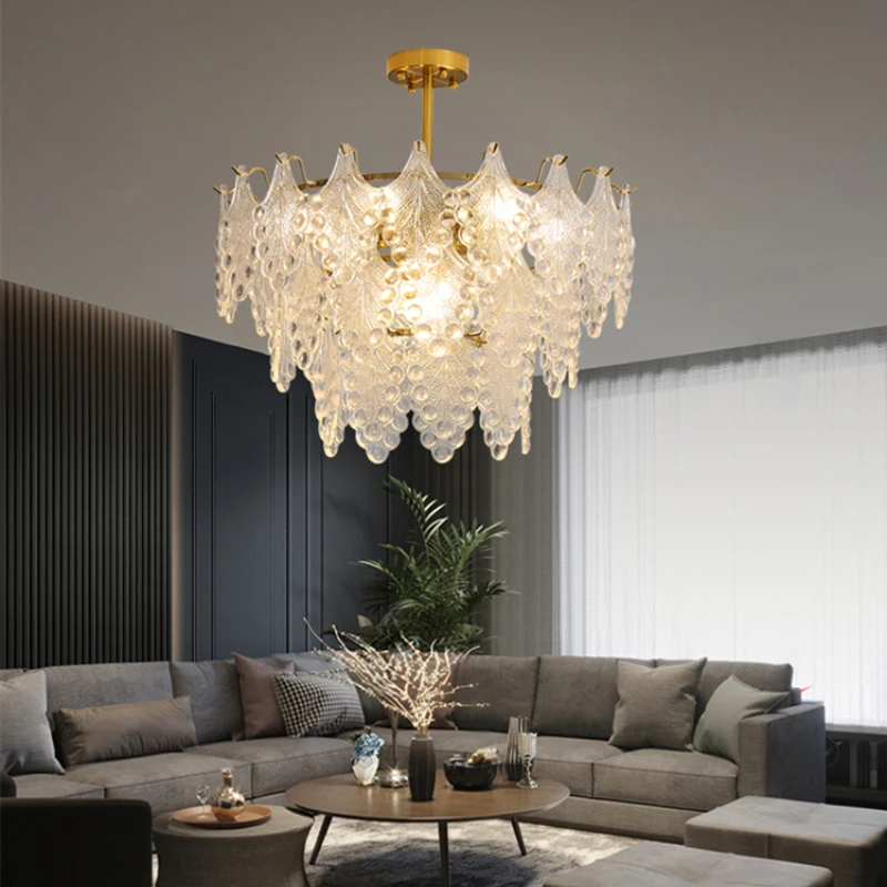 

Modern Luxury Multilayer Glass Ceiling Chandelier For Bedroom Living Room Kitchen led Pendant Lamp Furniture Decorative Lighting