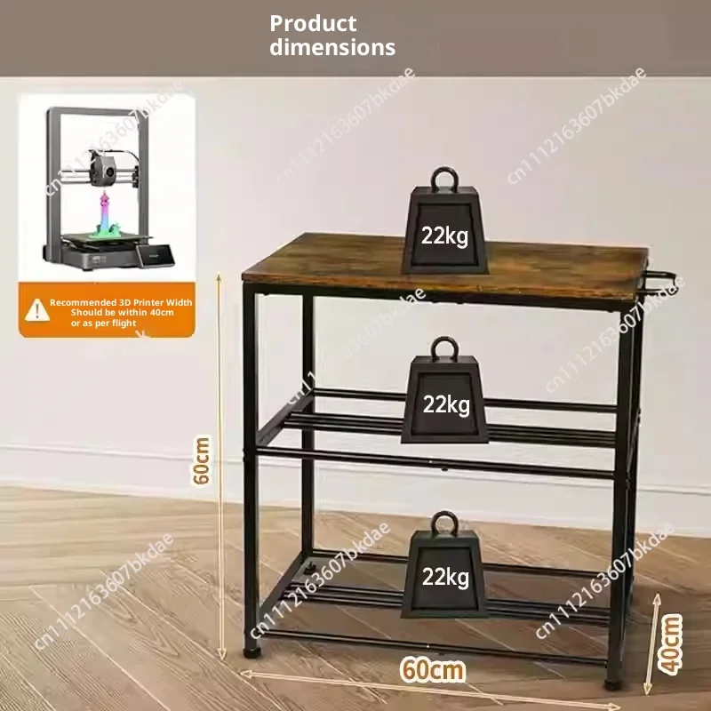 3‑Tier Rolling 3D Printer Cart, 40‑Spools Filament Storage Holder Rack, Movable Workbench For Home Workshop